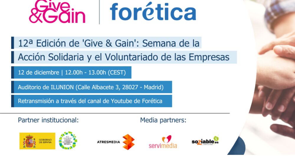 Give &amp; Gain 2022, Semana de la Acción Solidaria y el Voluntariado de las empresas