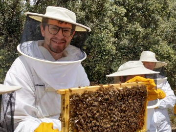 Voluntario Atresmedia en el apiario
